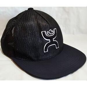 Hooey Baller Logo Black Mesh Trucker Snapback Adjustable Western Cowboy Wear